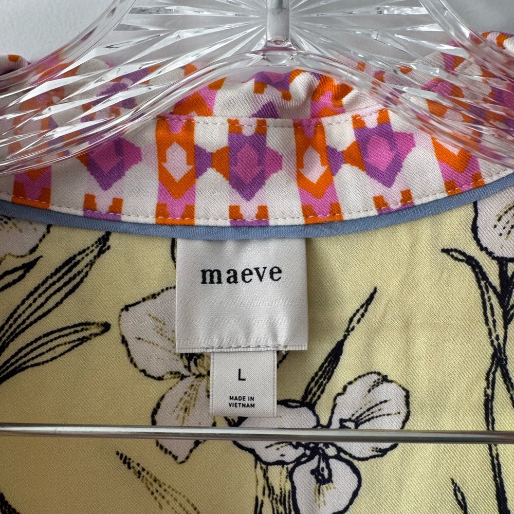 Maeve Multicolor Patchwork Button-Down Shirt with… - image 2